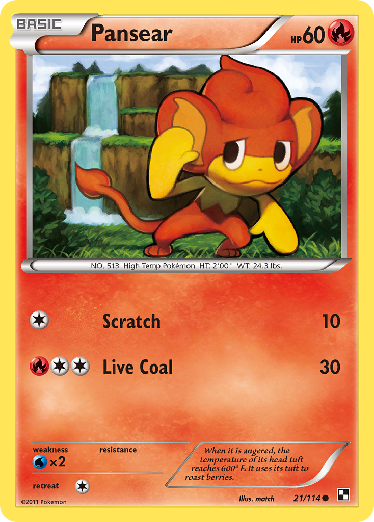 Pansear (21/114) [Black & White: Base Set] | Game Haven TX