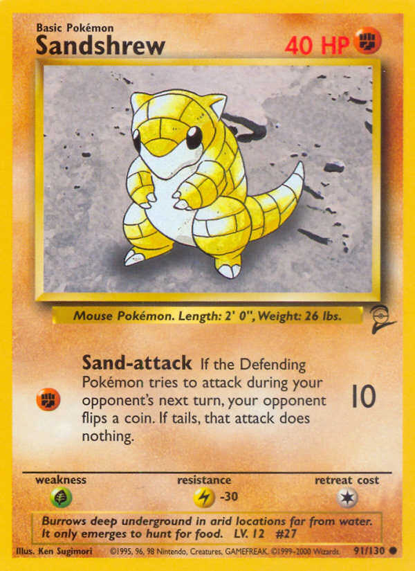 Sandshrew (91/130) [Base Set 2] | Game Haven TX