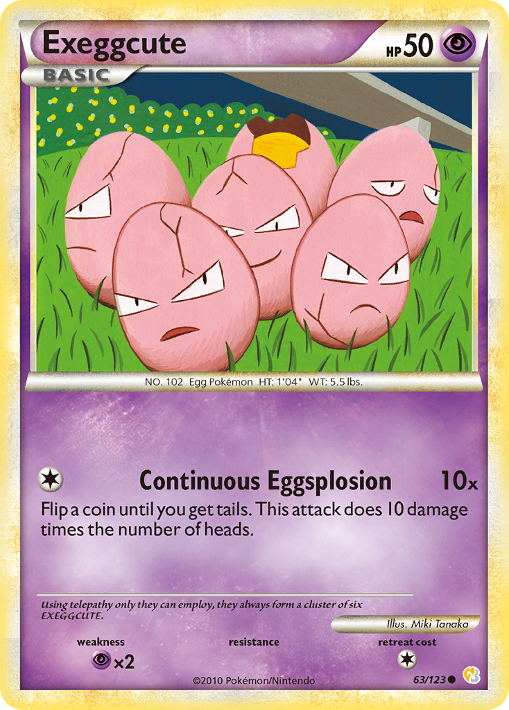 Exeggcute (63/123) [HeartGold & SoulSilver: Base Set] | Game Haven TX