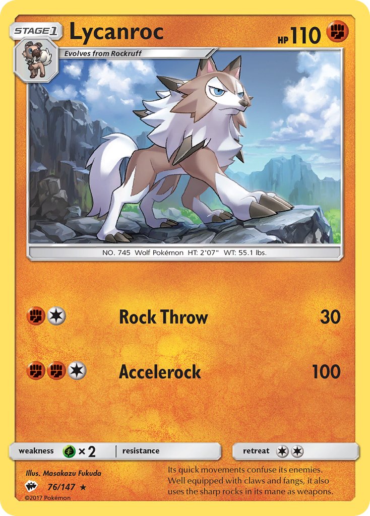 Lycanroc (76/147) (Theme Deck Exclusive) [Sun & Moon: Burning Shadows] | Game Haven TX