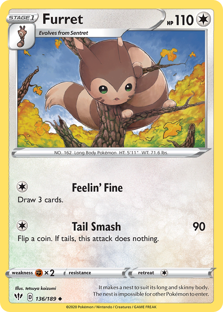 Furret (136/189) [Sword & Shield: Darkness Ablaze] | Game Haven TX