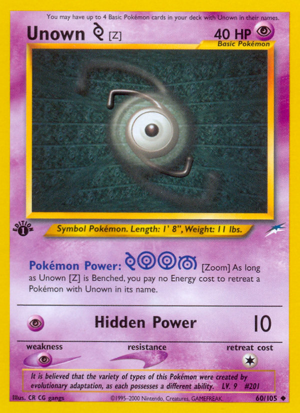 Unown [Z] (60/105) [Neo Destiny 1st Edition] | Game Haven TX