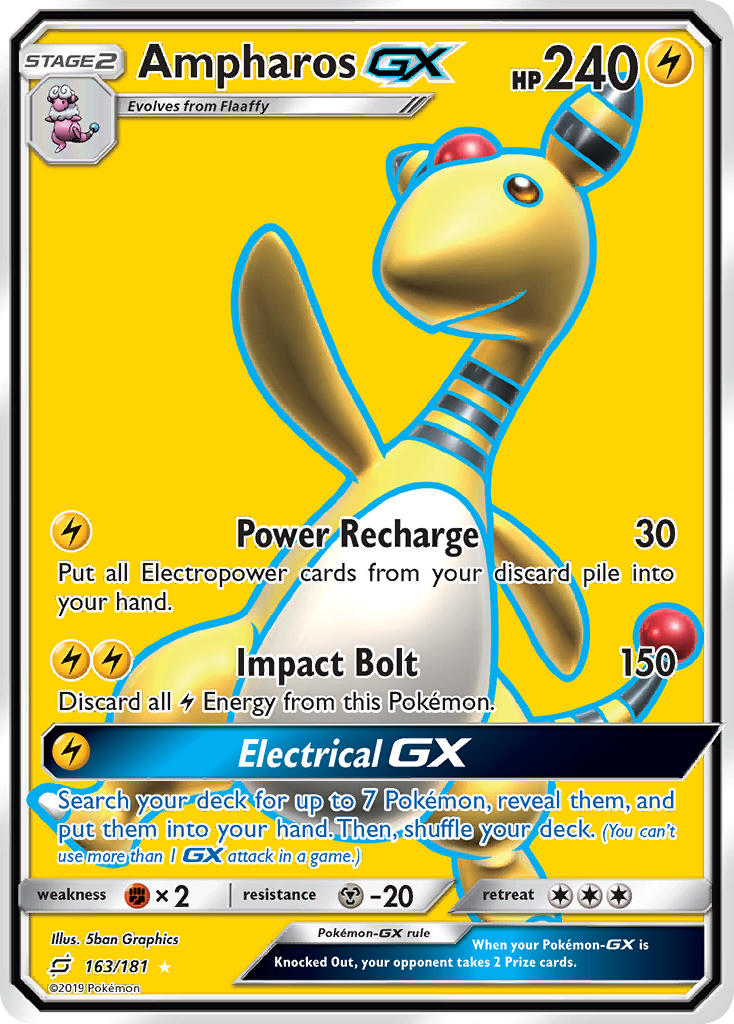 Ampharos GX (163/181) [Sun & Moon: Team Up] | Game Haven TX
