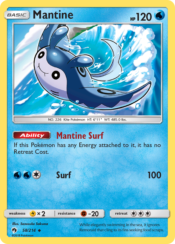 Mantine (58/214) [Sun & Moon: Lost Thunder] | Game Haven TX