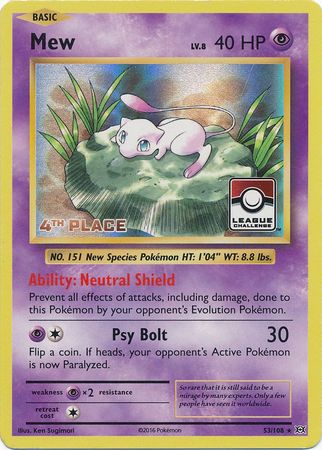 Mew (53/108) (League Promo 4th Place) [XY: Evolutions] | Game Haven TX