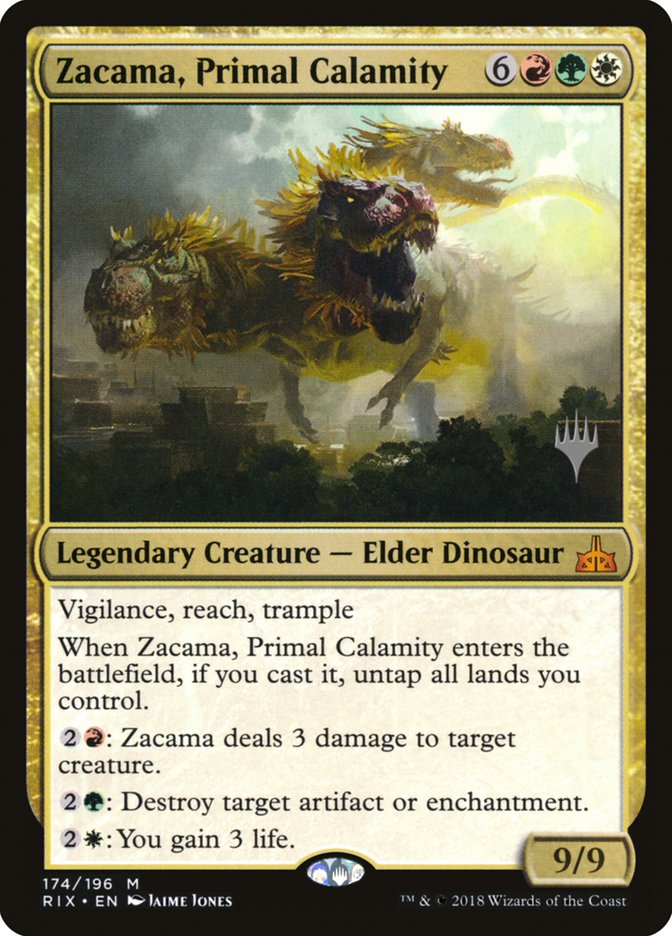 Zacama, Primal Calamity [Rivals of Ixalan Promos] | Game Haven TX