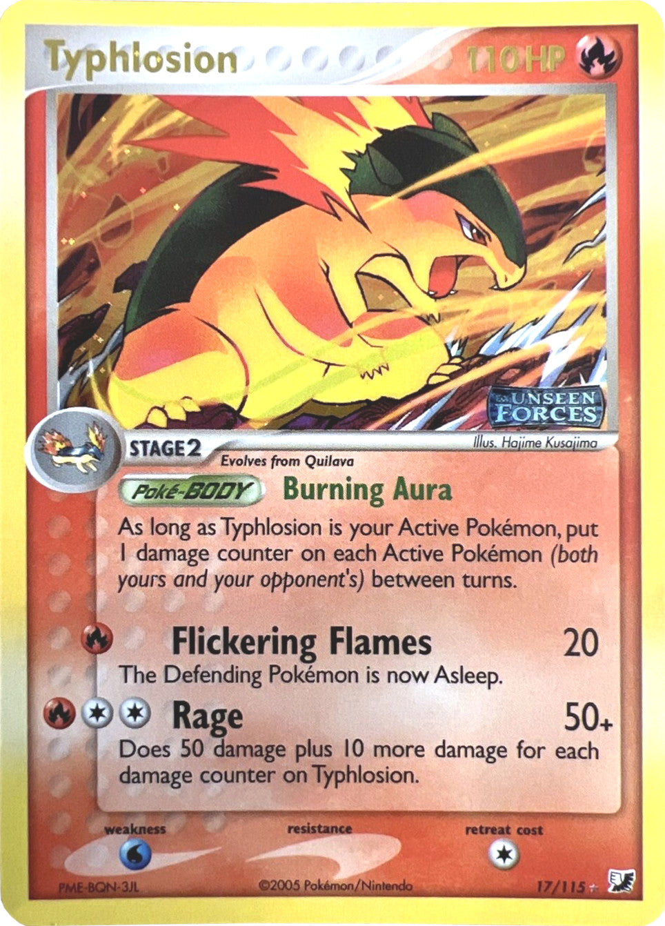 Typhlosion (17/115) (Stamped) [EX: Unseen Forces] | Game Haven TX