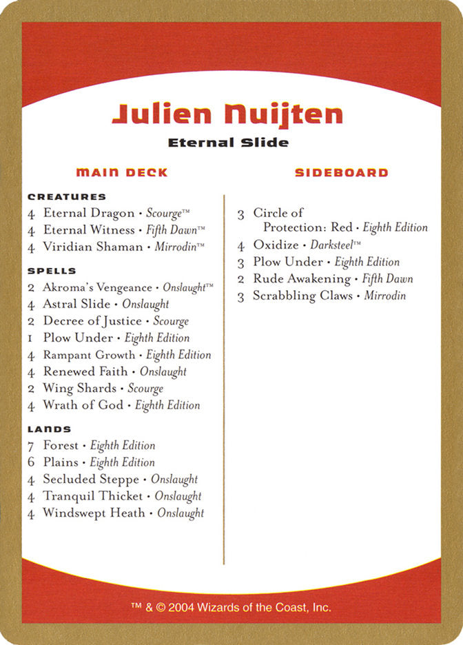 Julien Nuijten Decklist [World Championship Decks 2004] | Game Haven TX