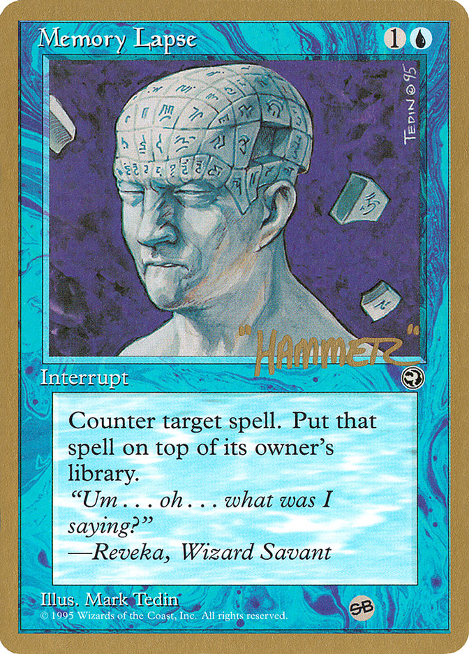 Memory Lapse (Runes) (Shawn "Hammer" Regnier) (SB) [Pro Tour Collector Set] | Game Haven TX