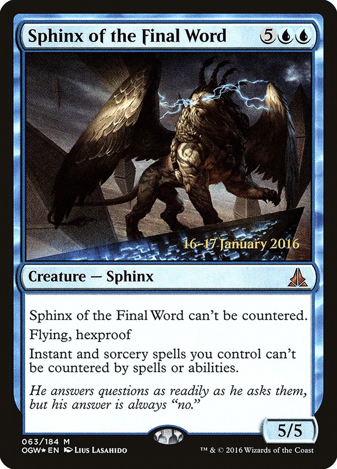 Sphinx of the Final Word [Oath of the Gatewatch Promos] | Game Haven TX