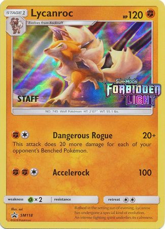 Lycanroc (SM118) (Staff Prerelease Promo) [Sun & Moon: Black Star Promos] | Game Haven TX