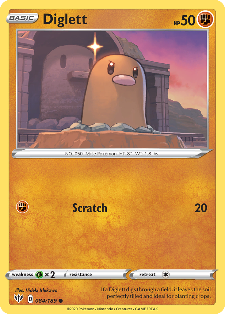 Diglett (084/189) [Sword & Shield: Darkness Ablaze] | Game Haven TX