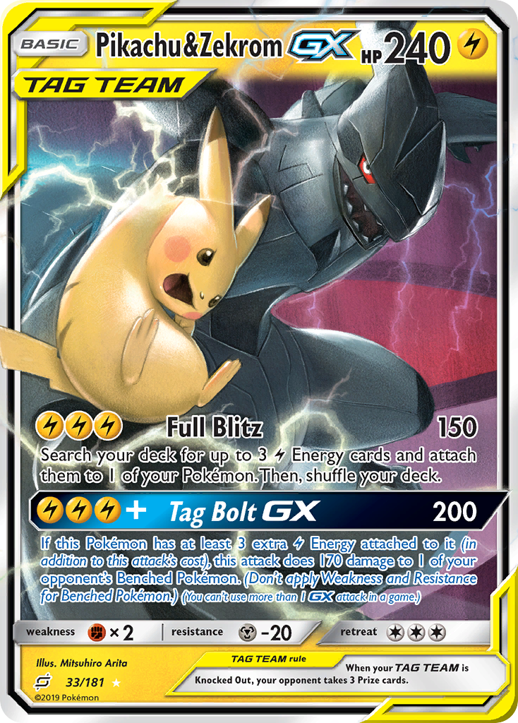 Pikachu & Zekrom GX (33/181) [Sun & Moon: Team Up] | Game Haven TX