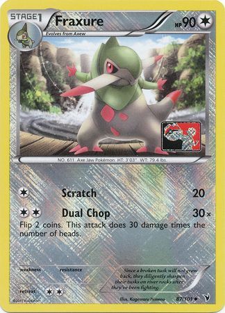 Fraxure (87/101) (League Promo) [Black & White: Noble Victories] | Game Haven TX