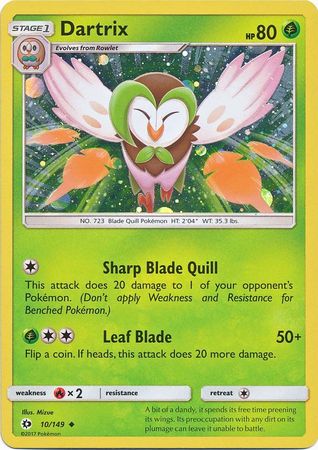 Dartrix (10/149) (Cosmos Holo) [Sun & Moon: Base Set] | Game Haven TX