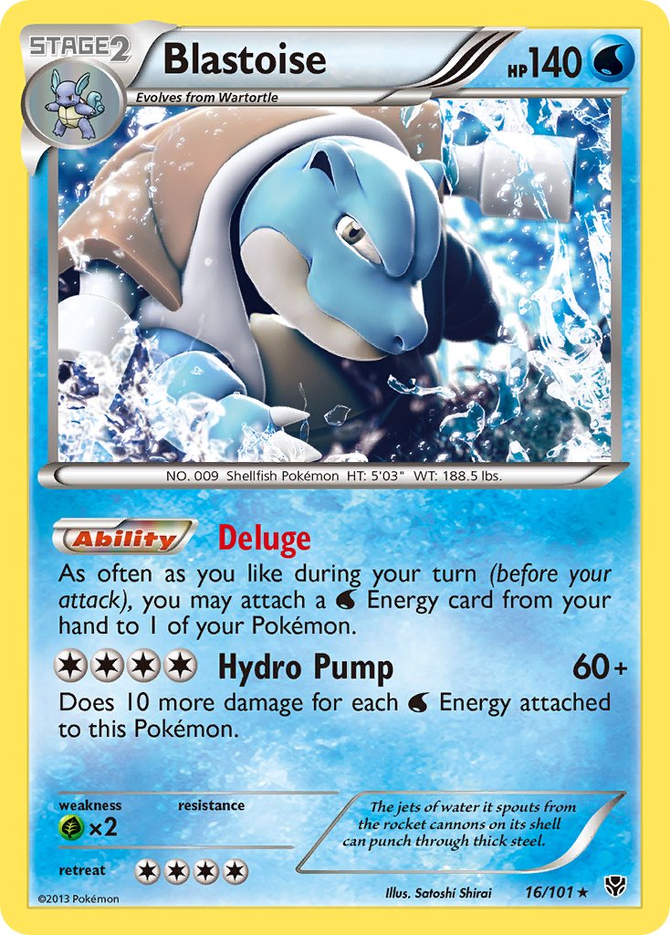 Blastoise (16/101) (Cosmos Holo) (Blister Exclusive) [Black & White: Plasma Blast] | Game Haven TX