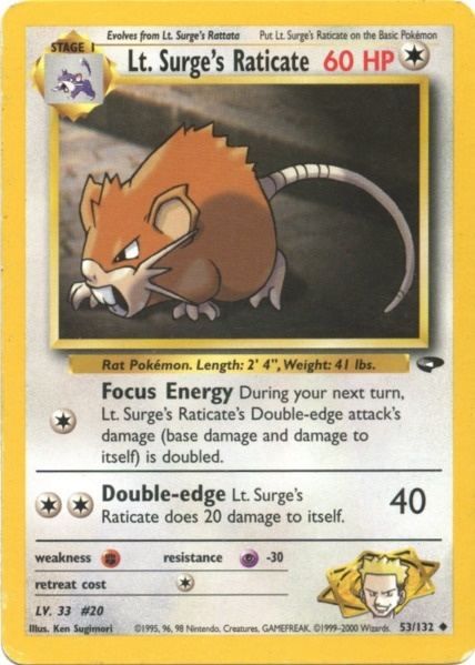 Lt. Surge's Raticate (53/132) [Gym Challenge Unlimited] | Game Haven TX
