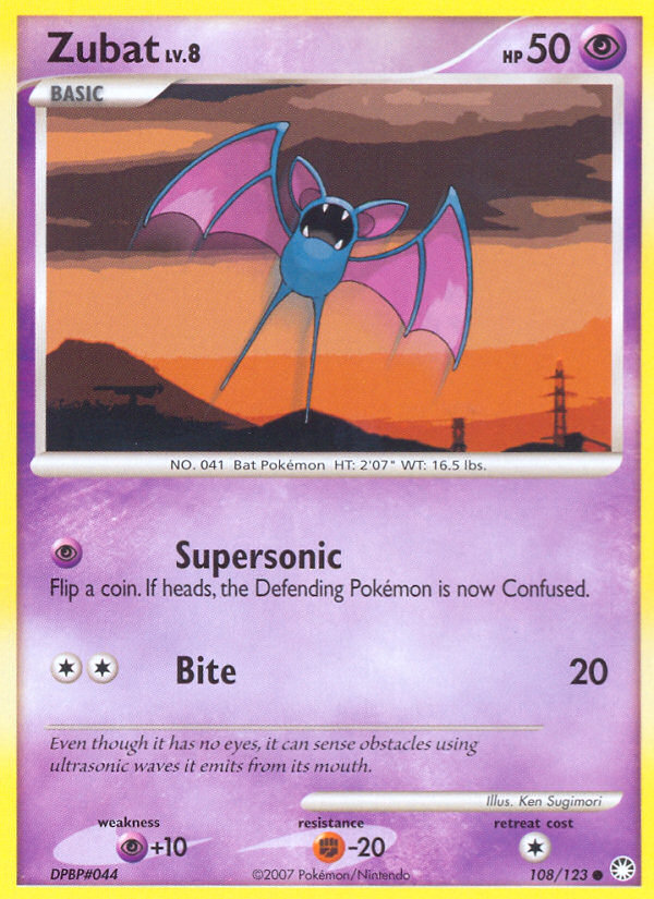 Zubat (108/123) [Diamond & Pearl: Mysterious Treasures] | Game Haven TX