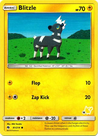 Blitzle (81/214) (Pikachu Stamp #19) [Battle Academy 2020] | Game Haven TX