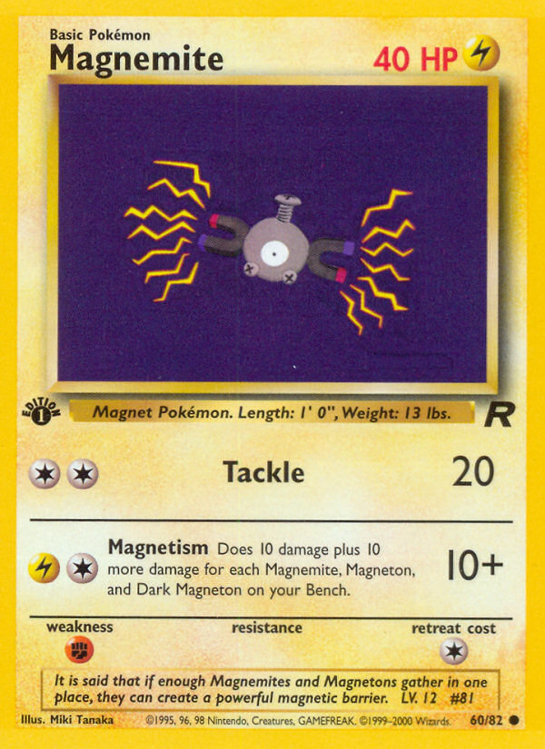 Magnemite (60/82) [Team Rocket 1st Edition] | Game Haven TX