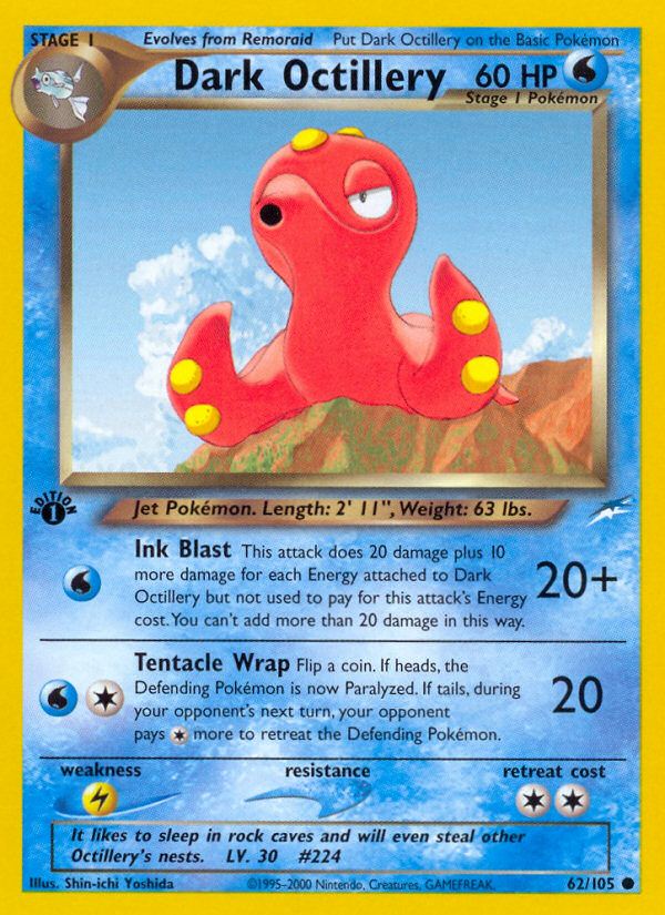 Dark Octillery (62/105) [Neo Destiny 1st Edition] | Game Haven TX