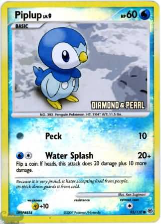 Piplup (93/130) [Burger King Promos: 2008 Collection] | Game Haven TX