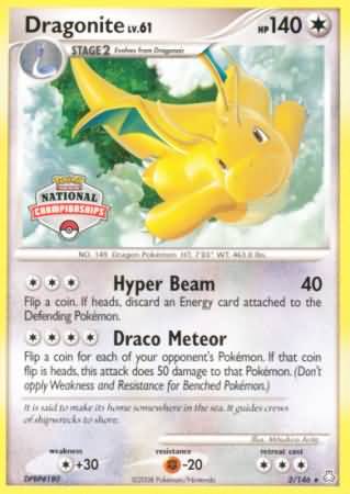 Dragonite (2/146) (National Championship) [Diamond & Pearl: Legends Awakened] | Game Haven TX