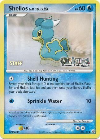 Shellos East Sea (106/132) (Origins Game Fair 2008 Staff) [Nintendo: Black Star Promos] | Game Haven TX