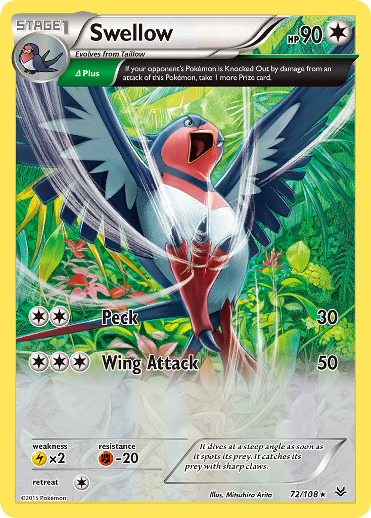 Swellow (72/108) [XY: Roaring Skies] | Game Haven TX