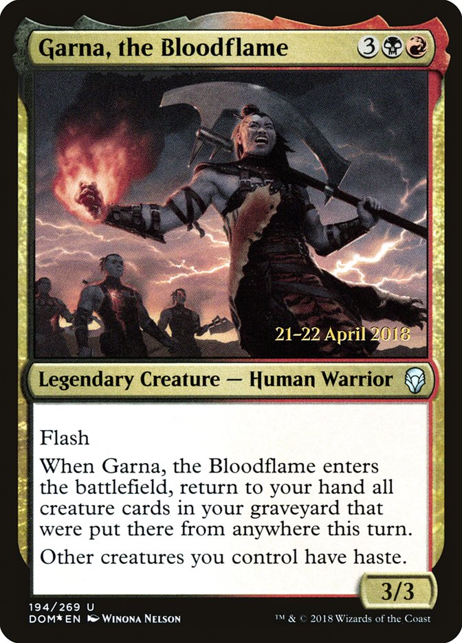 Garna, the Bloodflame [Dominaria Promos] | Game Haven TX