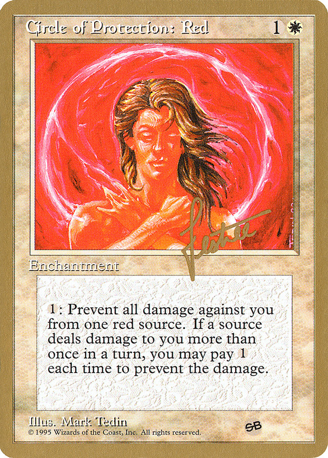 Circle of Protection: Red (Bertrand Lestree) (SB) (4ED) [Pro Tour Collector Set] | Game Haven TX