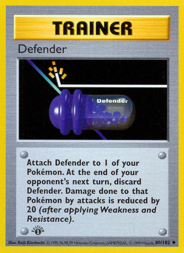 Defender (80/102) (Shadowless) [Base Set 1st Edition] | Game Haven TX