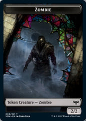 Zombie (008) // Human (010) Double-sided Token [Innistrad: Crimson Vow Tokens] | Game Haven TX
