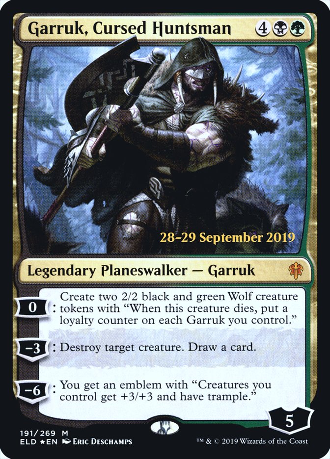 Garruk, Cursed Huntsman [Throne of Eldraine Promos] | Game Haven TX