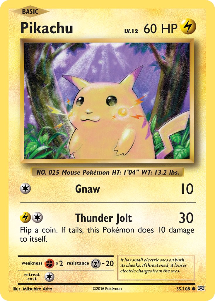 Pikachu (35/108) (Theme Deck Exclusive) (Cracked Ice Holo) [XY: Evolutions] | Game Haven TX