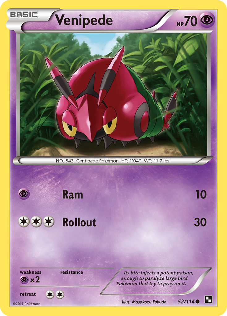 Venipede (52/114) [Black & White: Base Set] | Game Haven TX