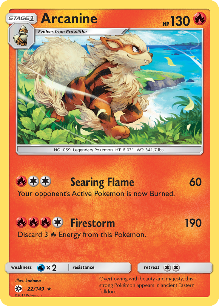 Arcanine (22/149) [Sun & Moon: Base Set] | Game Haven TX