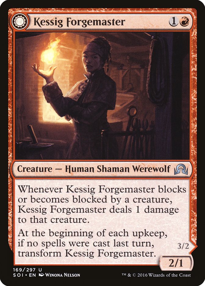 Kessig Forgemaster // Flameheart Werewolf [Shadows over Innistrad] | Game Haven TX