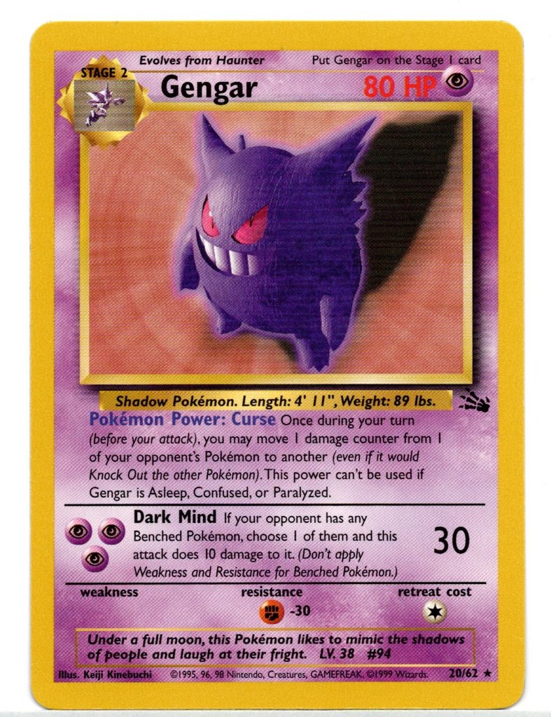 Gengar (20/62) [Fossil Unlimited] | Game Haven TX