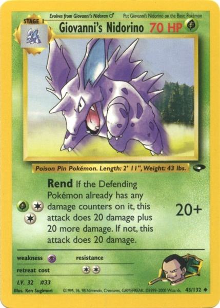 Giovanni's Nidorino (45/132) [Gym Challenge Unlimited] | Game Haven TX