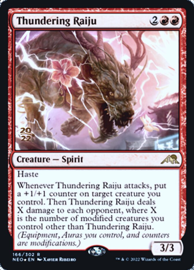 Thundering Raiju [Kamigawa: Neon Dynasty Prerelease Promos] | Game Haven TX