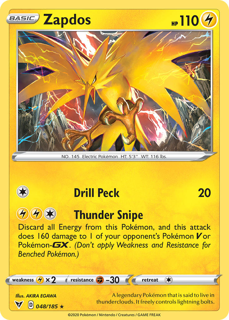 Zapdos (048/185) [Sword & Shield: Vivid Voltage] | Game Haven TX