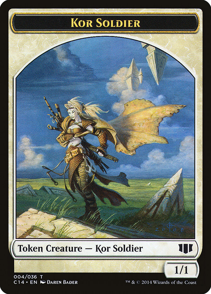 Kor Soldier // Pegasus Double-sided Token [Commander 2014 Tokens] | Game Haven TX