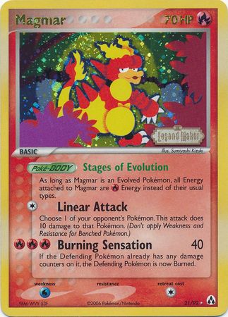 Magmar (21/92) (Stamped) [EX: Legend Maker] | Game Haven TX