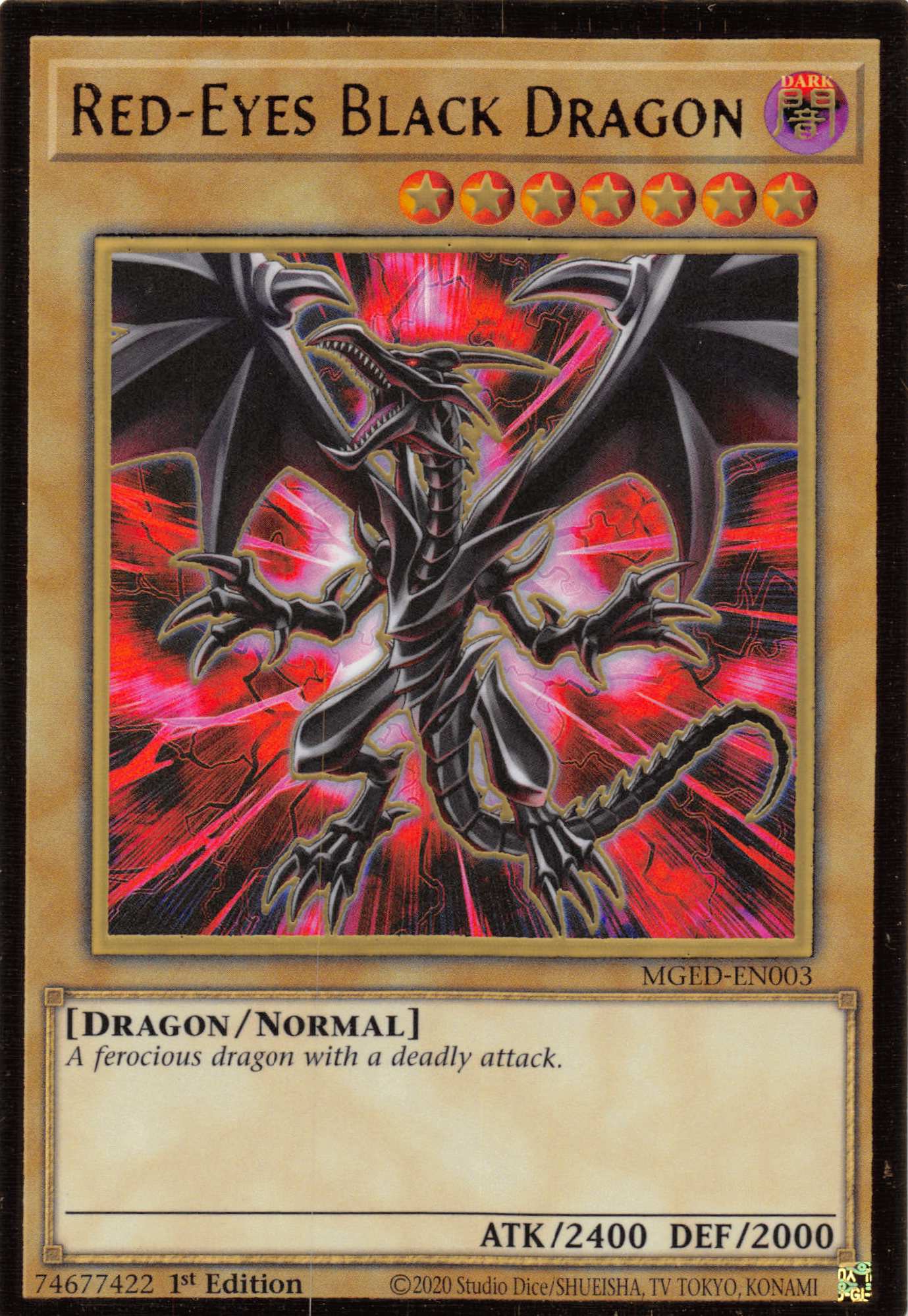 Red-Eyes Black Dragon (Alternate Art) [MGED-EN003] Gold Rare | Game Haven TX