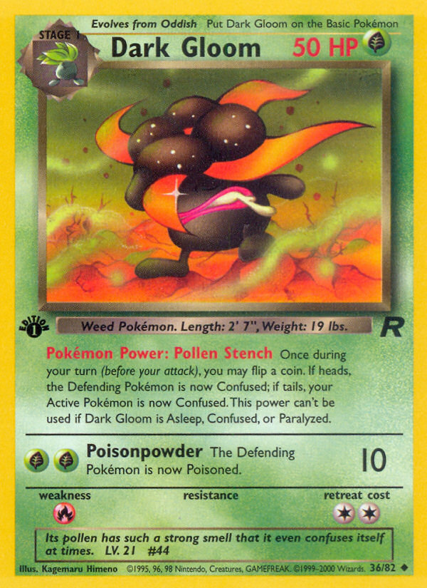 Dark Gloom (36/82) [Team Rocket 1st Edition] | Game Haven TX