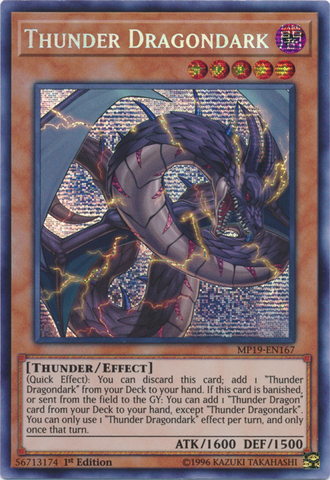 Thunder Dragondark [MP19-EN167] Prismatic Secret Rare | Game Haven TX