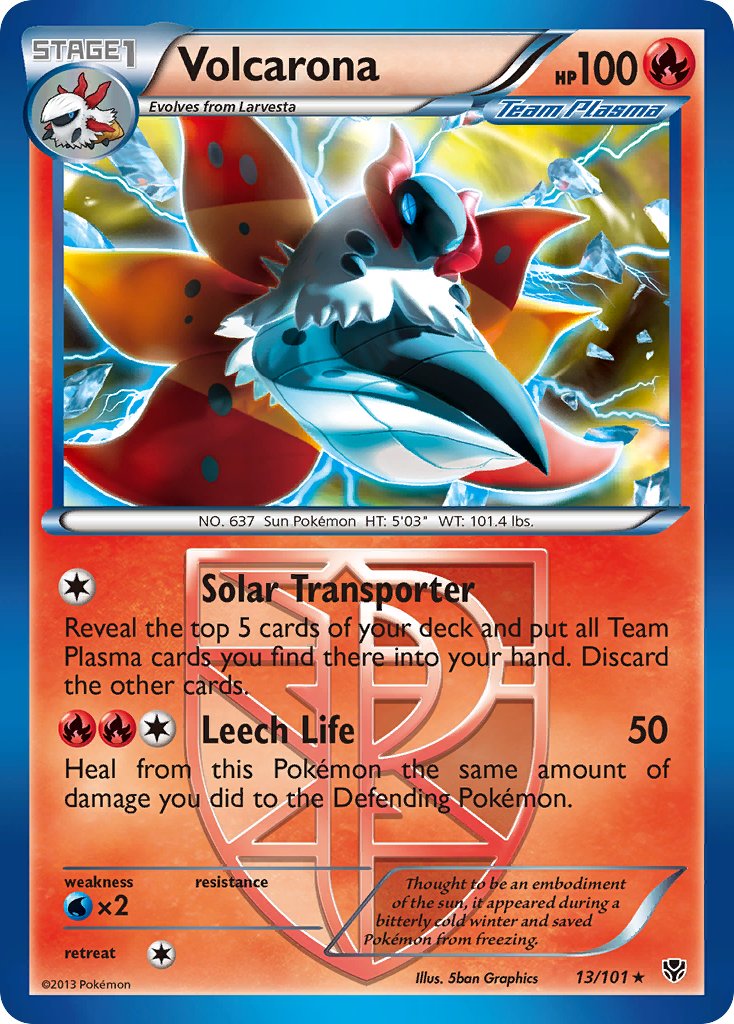 Volcarona (13/101) (Theme Deck Exclusive) [Black & White: Plasma Blast] | Game Haven TX