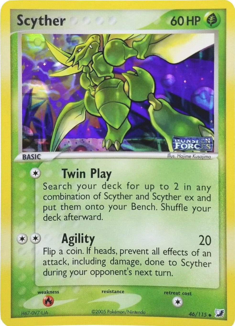Scyther (46/115) (Stamped) [EX: Unseen Forces] | Game Haven TX