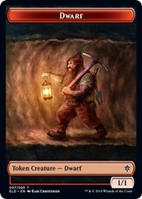 Dwarf // Food (18) Double-sided Token [Throne of Eldraine Tokens] | Game Haven TX